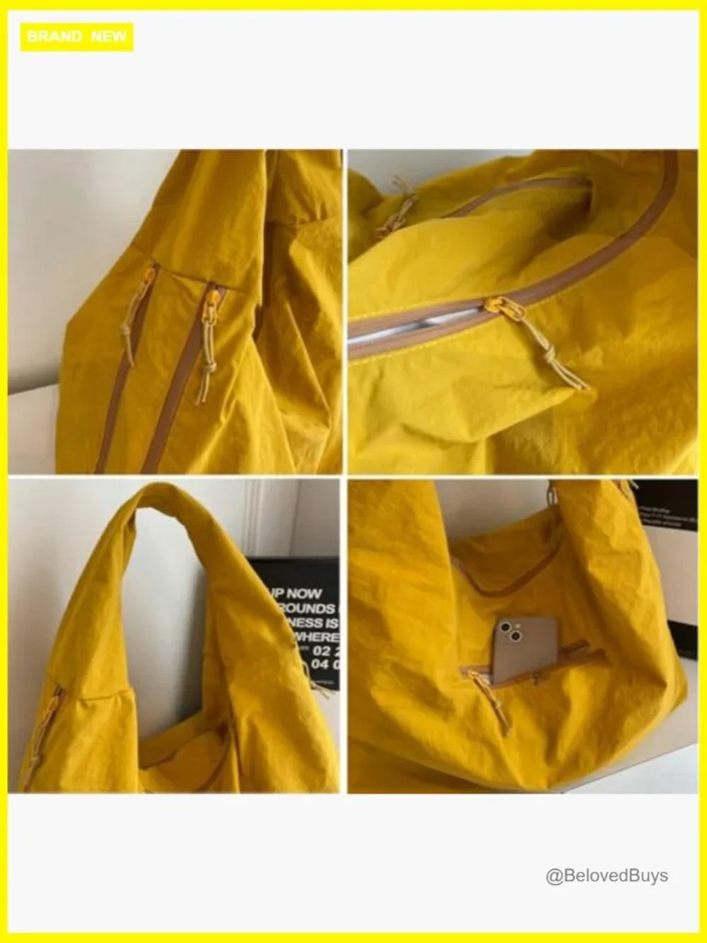 Slouchy Nylon Hobo Bag Underarm Shoulder Crossbody Purse Large Travel Beach Tote